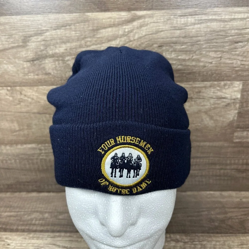 Notre Dame Fighting Irish Top of the World Beanie Winter Hat Blue Four Horsemen